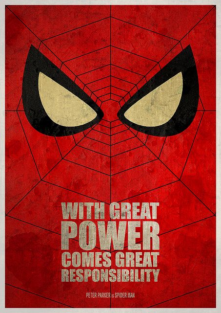 Spiderman - With great power comes great responsibility Spider Man Quotes, 1000 Lifehacks, All Spiderman, Batman 2, Superhero Classroom, Dark Vador, Western Wallpaper Iphone, Marvel Quotes, Spider Man 2