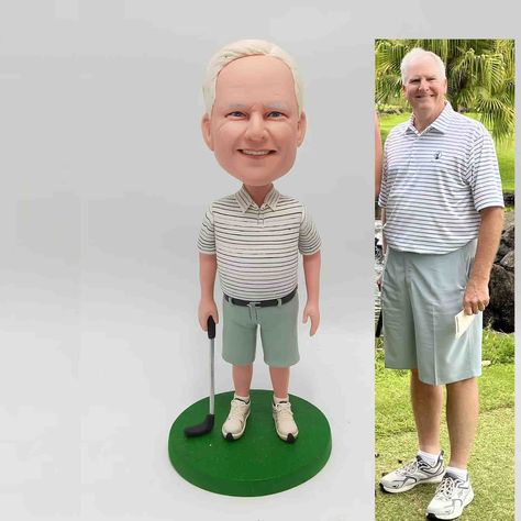 Custom Golf Bobblehead, Personalized Golf Gifts For Him, Unique Golf Gifts For Him, Custom Boss Gifts For Golf lovers,Gifts For Golfers Golf 1. Premium Material,We use a type of nontoxic, polychrome and transformable material - polymer clay, which can make your bobblehead very alive-looking and that's the point we can change and adjust the bobblehead heaps of times.In addition, the color of our bobble head won't fade away and rub off. Many other Seller use cheap poly resin to make the bobblehead Golf Party For Men, Golf Coach Gifts Ideas, Gifts For Golf Lovers, Golf Hole Sponsor Ideas, Golf Gifts For Boyfriend, Gifts For Sports Lovers, Golf Gifts For Him, Golf Gift Ideas, Funny Golf Gifts