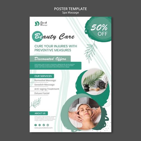 Spa Flyer, Remedial Massage, Beauty Salon Posters, Spa Weekend, Instagram Branding Design, Swedish Massage, Beauty Posters, Skin Care Spa, Beauty Pop