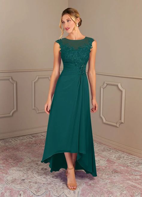 Peacock Azazie Endora Mother of the Bride Dress Mother of the Bride Dresses | Azazie Dress Mother Of The Bride, Chiffon Lace Dress, Formal Wedding Guests, Mother Of Groom Dresses, Groom Dresses, Bride Groom Dress, Mob Dresses, Dress Dusty, Dresses Elegant