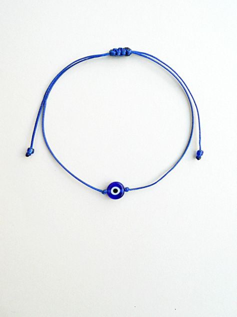 Blue Evil Eye Bracelet, Ankle Bracelets Diy, Kids Bracelet, Bracelet String, String Bracelets, Bracelets Handmade Diy, Beaded Necklace Diy, Bracelet Minimalist, Kids Bracelets