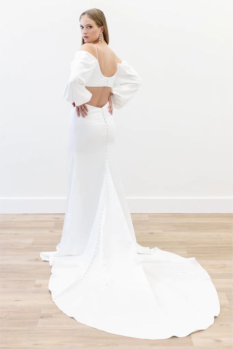 Kamaria | Novelle Bridal Shop | Edmonton + Vancouver Willowby By Watters, Full Gown, By Watters, Off The Shoulder Sleeves, Bridal Consultant, Long Sleeve Wedding, Yes To The Dress, Wedding Dress Sleeves, Dress Measurements