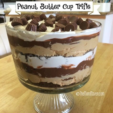 Peanut Butter Cup Brownies, Brownie Trifle, Dessert Halloween, Brownie Cups, Pudding Dessert, Trifle Desserts, Trifle Recipe, Peanut Butter Cup, Pudding Desserts