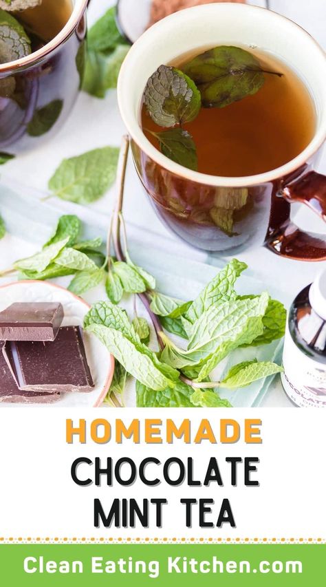 Chocolate Mint Tea Recipe, Recipes With Mint Leaves, Chocolate Mint Tea, Chocolate Mint Plant, Mint Tea Recipe, Tea Blends Recipes, Mint Herb, Tea Drink Recipes, Dinner Keto