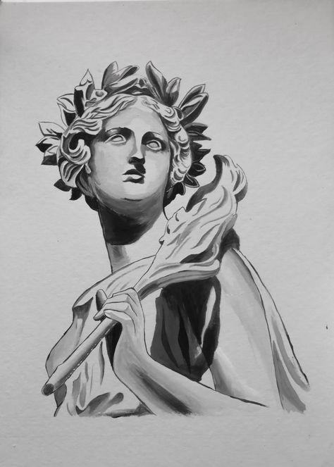 Monochromatic techniques Greek Statue Painting Acrylic, Statue Painting Acrylic, Greek Statue Painting, Statue Painting, Greek Statues, Diy Canvas Art, Diy Canvas, Ancient Greek, Painting Acrylic