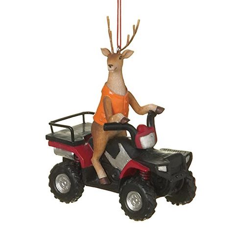 Deer Hunter Buck on ATV Four Wheeler Resin Stone Christmas Tree Ornament Hunting Christmas Ornaments, Hunting Ornaments, Four Wheeler, Designer Names, Deer Ornament, Deer Hunter, Fish Ornaments, Resin Stone, Deer Hunters