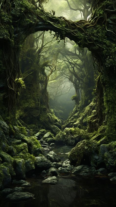 Dark Jungle Aesthetic, Feywild Aesthetic, Enchanted Forest Aesthetic, Dnd Forest, Fangorn Forest, Ancient Woodland, Scotland Aesthetic, Old Forest, Dark Forest Aesthetic