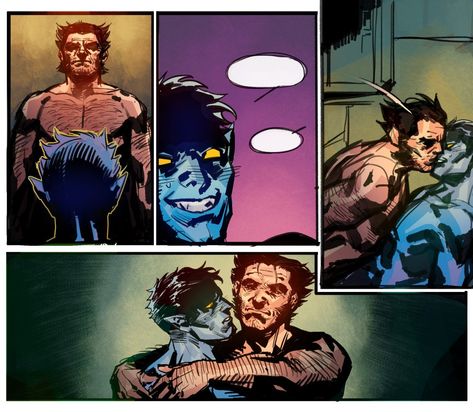 Francis Xie on Twitter: "no plot i just wanna draw some kurt/logan… " Nightcrawler Comic, Nightcrawler Xmen, Xman Marvel, Gambit Marvel, Kurt Wagner, Xmen Comics, Wolverine Art, Marvel Xmen, Cartoon As Anime