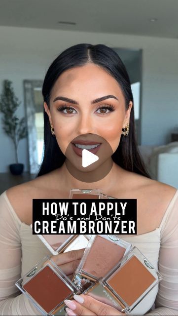 Christen Dominique on Instagram: "I love a bronzy look and there’s no right or wrong way to apply but I have personal do’s and dont’s to help🤎

Silktone Cream Bronzer @dominiquecosmetics 
Shade: Medium Tan

#bronzer #bronzerhack #makeup #makeuptutorial #makeuphacks #makeuptips" Where To Apply Bronzer And Blush, How To Apply Bronzer And Highlighter, How To Use Cream Bronzer, Cream Bronzer How To Apply, How To Apply Bronzer For Beginners, Bronzer Makeup Look, Bronzer Application Tutorial, Best Cream Bronzer, Bronzer Placement