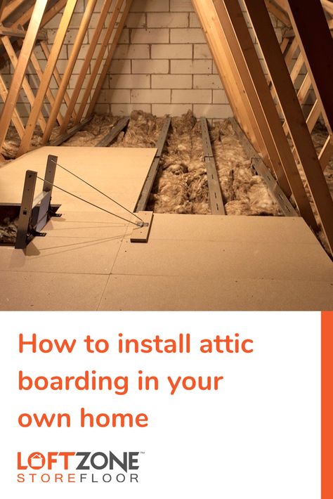 Attic Flooring Diy, Attic Steps, Loft Boarding, Garage Attic Storage, Loft Boards, Attic Floor, Attic Lift, Diy Insulation, Attic Organization