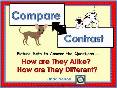 Comparing and Contrasting ... Some Extra Practice! #ClassroomFreebies Compare And Contrast Preschool Activities, Semantics Activities, Kindergarten Compare And Contrast, Compare And Contrast Examples, Compare And Contrast Characters, Kindergarten Language Activities, Compare And Contrast Activities, Compare Contrast Activities, Kids Speech Therapy