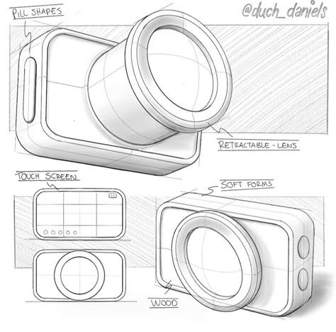 Minimal Stationery, Sketch Instagram, Product Sketches, Camera Drawing, Concept Draw, Furniture Design Sketches, Product Sketch, Isometric Drawing, 3d Product Animation