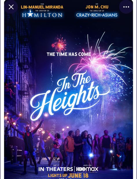 In The Heights Aesthetic, In The Heights Poster, Heights Aesthetic, Muse Lyrics, In The Heights Movie, New Movie Posters, Anthony Ramos, Crazy Rich Asians, Washington Heights