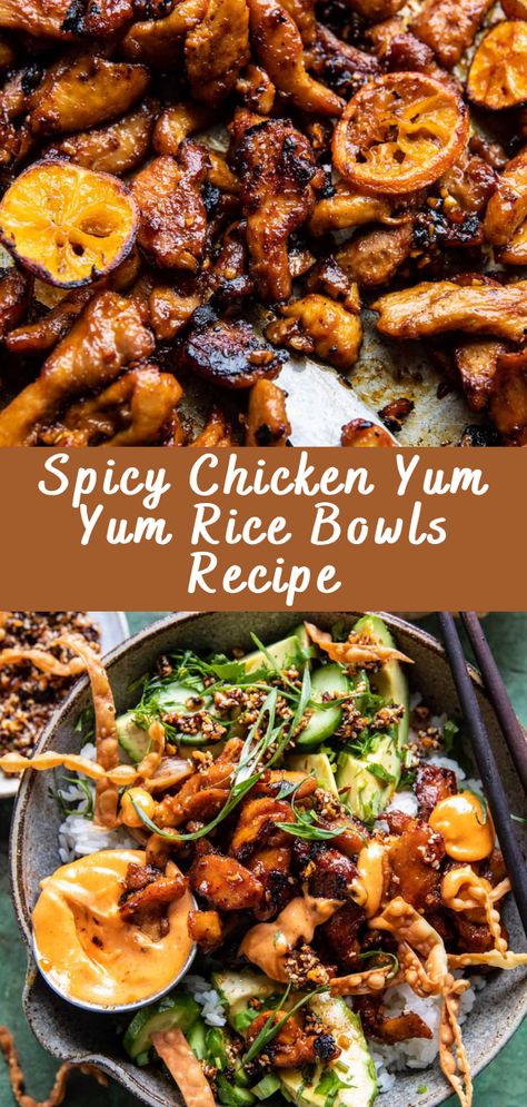 Spicy Chicken Yum Yum Rice Bowls are a delightful fusion of flavors and textures, featuring tender, spicy chicken served over a bed of fluffy rice and topped with a creamy, tangy yum yum sauce. This recipe combines elements of Asian and American cuisine, creating a satisfying and tasty meal that’s easy to prepare. Here’s how […] The post Spicy Chicken Yum Yum Rice Bowls Recipe appeared first on Cheff Recipes. Asian Chicken Dishes For Dinner, Spicy Chicken Bowl Recipe, Asian Bowls Chicken, Tasty Asian Recipes, Asian Rotisserie Chicken Recipes, Spicy Chicken Yum Yum Rice Bowls, Asian Bowls Recipe, Spicy Chicken Fried Rice, Chicken Yum Yum Rice Bowls