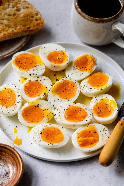 Make perfect soft boiled eggs to add to grain bowls, ramen, or enjoy for breakfast with your favorite toast. #eggs #breakfast #lowcarb #highprotein #whole30 Perfect Soft Boiled Egg, Soft Boiled Egg, Vegan Paleo Recipes, Grain Bowls, Egg Bowl, Lunch Appetizers, Skinnytaste Recipes, Soft Boiled Eggs, Health Conscious