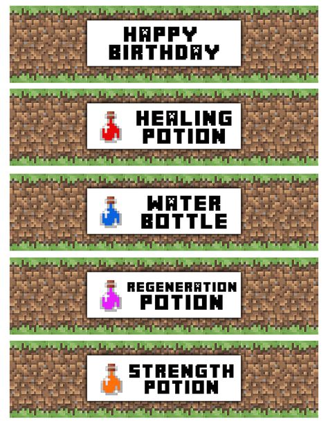 Minecraft Drink Labels, Minecraft Birthday Printables Free, Minecraft Food Labels Free, Minecraft Stall, Free Printable Minecraft, Minecraft Printables Free, Minecraft Party Printables, Diy Minecraft Birthday Party, Printable Minecraft