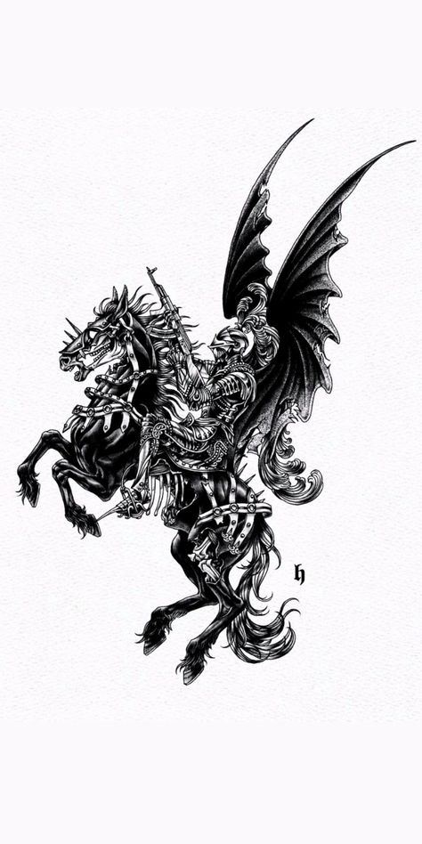 Knight Chest Tattoo, Mythological Creatures Tattoo, Medival Tattoo Design, Medieval Drawings Tattoo, Dragon Tattoo Medieval, Dark Medieval Tattoo, Medieval Animal Tattoo, Hydra Tattoo, Dragon Thigh Tattoo