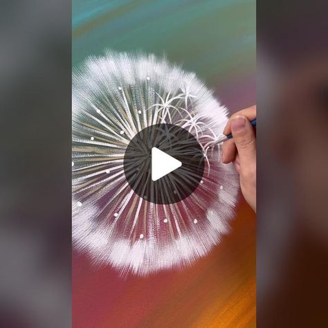 How To Paint Dandelions Tutorials, Dandelion Painting Acrylic, Painting Dandelions, Painting Tiktok, Easy Drawing Step By Step, How To Draw Lips, Dandelion Drawing, Beautiful Pencil Drawings, Draw Lips