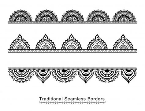 Mandala borders Premium Vector | Free Vector #Freepik #freevector #freepattern #freefloral #freeabstract #freedesign And Tattoo, Henna Drawings, Mandala Doodle, Easy Mandala Drawing, Muster Tattoos, Mandala Art Therapy, Mandala Design Pattern, Doodle Art Drawing, Rangoli Designs Diwali