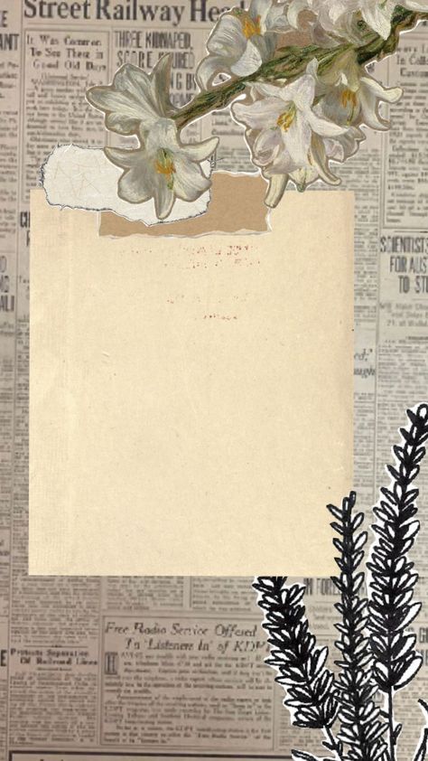 #flowers #newspaper Newspaper Wallpaper, Newspaper Background, Newspaper Flowers, Pretty Landscapes, Aesthetic Design, Box Packaging, Newspaper, Ig Story, Collage