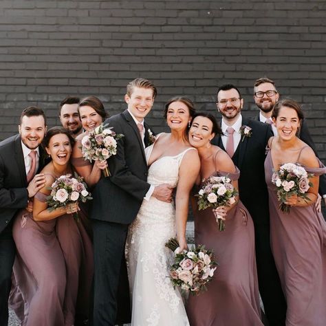 BIRDY GREY 🐥 on Instagram: “Modern in Mauve 💜• Featuring our #SpenceDress & Simon Necktie in Dark Mauve • 📸: @laurawillsphotography #birdyinthewild #BIRDYGREY” Mauve Wedding Colors, Mauve Bridesmaid, Bridal Parties Colors, Mauve Bridesmaid Dress, Grey Suit Wedding, Mauve Wedding, Grey Bridesmaids, Dark Mauve, Birdy Grey