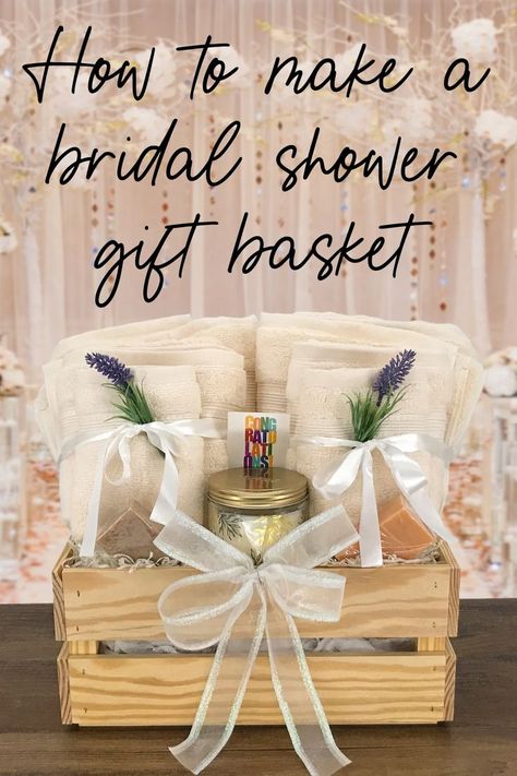 A bridal shower is a joyous event thrown in the bride’s honor in celebration of her upcoming wedding. There is an atmosphere of love and excitement as guests shower the bride with good wishes, and of course, gifts. Follow these guidelines to learn how to make a bridal shower gift basket that will be the star of the gift table. #giftbaskets #bridalgiftbasket #bridalshower #giftcrate #carpentercore Bridal Shower Gift Wrapping Ideas, Wedding Shower Gifts Basket, Bridal Shower Gift Basket, Bride Gift Basket, Bridal Gift Baskets, Bridal Shower Baskets, Creative Bridal Shower Gifts, Diy Bridal Shower Gifts, Bridal Gift Box