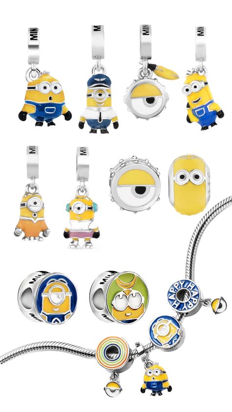 Minion Room Decor, Pretty Plugs, Pandora Bracelet Charms Ideas, Chirstmas Gift, Minions Love, Cute Minions, Classic Cartoon Characters, Charm Collection, Up Dog