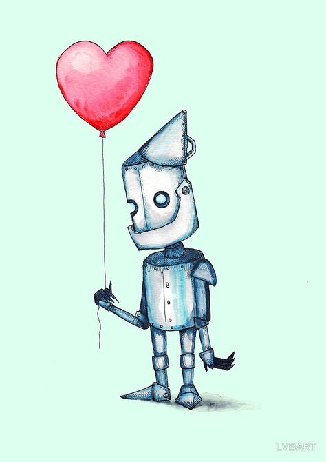 "tin man" | ludwig van bacon Heart Poster, Arte Robot, Tin Man, Commissioned Artwork, Male Art, Wizard Of Oz, Art Plastique, A Heart, Drawing Sketches