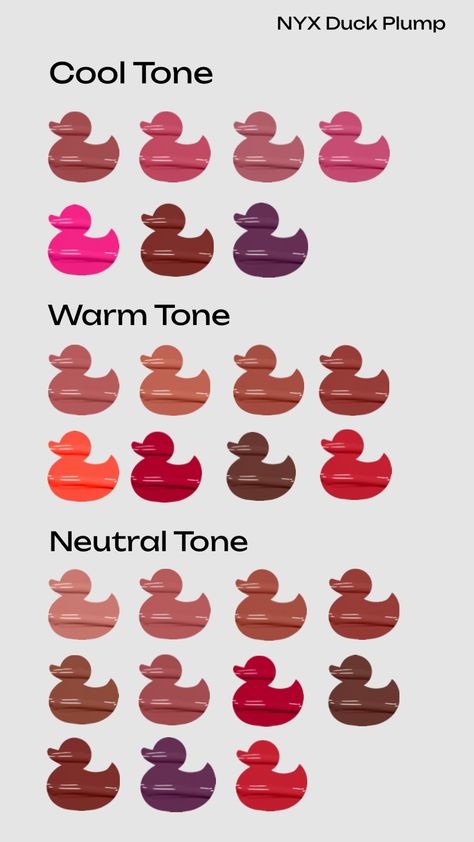 A chart of the duck plump lip colors to best suit your undertone, according to NYX! #nyx #nyxcosmetics #nyxmakeup #cooltone #cooltonedmakeup #lippies #warmtone #neutraltones #undertone #makeup #makeupproducts Best Suit, Nyx Makeup, Cool Undertones, The Duck, Nyx Cosmetics, Lip Plumper, Cool Tones, Lip Color, Hair Dos