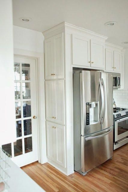 THIS is exactly what I want as a pantry!!! 5 Kitchen Ideas to Love - Make your kitchen beautiful and efficient. #”kitchenideasremodeling” Side By Side Fridge, Best Kitchen Design, Beautiful Kitchen Designs, New Kitchen Cabinets, Kitchen Cabinets Makeover, Built In Cabinets, Kitchen Remodeling Projects, Trendy Kitchen, Kitchen Remodel Idea