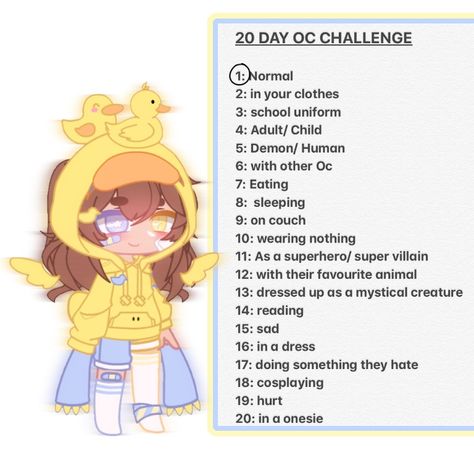 30 Day Oc Challenge Gacha Club, Oc Challenge Gacha Club, 20 Day Oc Challenge, Gacha Clothes Ideas, 30 Day Oc Challenge, Day Oc Challenge, 30 Day Drawing Challenge, Moral Of The Story, Gacha Clothes