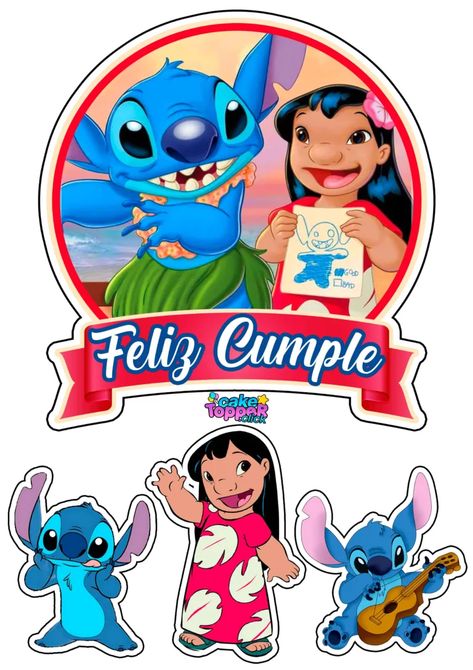 Birthday Cake Topper Printable, Stickers Png, Lilo Y Stitch, Lilo Stitch, Lilo And Stitch, Sofia, Cake Toppers, Cake, Disney