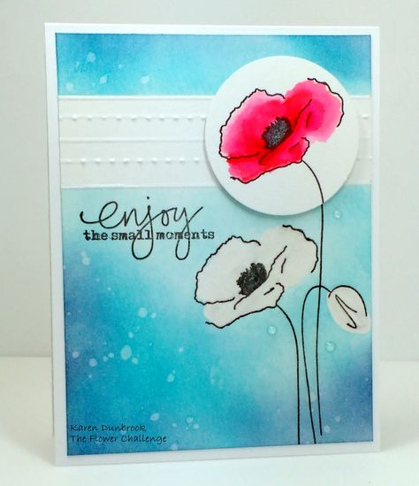 Vday Cards, Tombow Markers, Poppy Cards, Sympathy Cards Handmade, Watercolor Birthday Cards, Altenew Cards, Watercolor Birthday, Flower Sketches, Flower Stamp