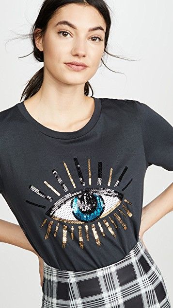 Lola Evil Eye Tee T Shirt Label, Elegant Pant, T Shirt Painting, Trendy Skirts, Tee Outfit, Leather Mini Skirts, Street Chic, Graphic Tees Women, Evil Eye