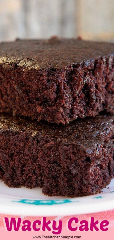 No Milk Chocolate Cake, Chocolate Cake With No Eggs, Chocolate Cake No Frosting, Simple Chocolate Cake Recipe, Crazy Cake Recipes, Wacky Cake Recipe, Best Moist Chocolate Cake, Simple Chocolate Cake, Cocoa Powder Recipes