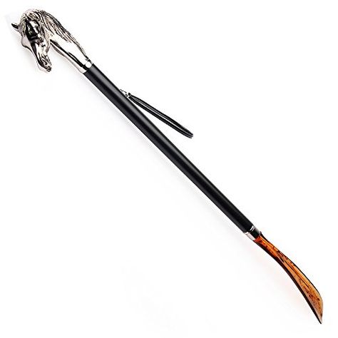 FootFitter Deluxe Longhandled Shoe Horn  28 Long Nickel Plated Horse * See this great image Fog Horn Leg Horn, Horn Bag, Shoe Horn, Shoe Care, Bald Eagle, Horn, In Italy, Plating, Italy