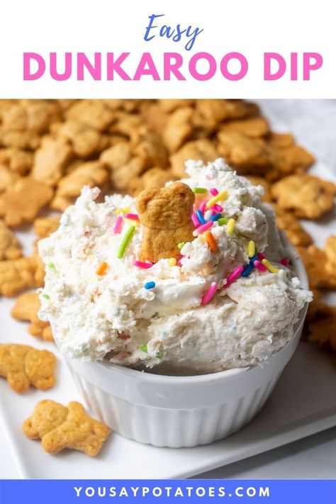 Dunkaroo dip with Teddy Grahams. Dips With Animal Crackers, Dip For Teddy Grahams, Teddy Gram Dip, Teddy Graham Dip, Teddy Graham Snack Ideas, Animal Cracker Dip, Dunkaroo Dip Recipe, Xmas Food Gifts, Dunkaroo Dip