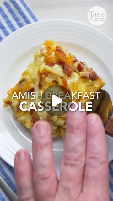 Taste of Home on Instagram: "Amish breakfast casserole is a trusty recipe to follow when you need to feed a crowd! 🔗 Click the link in our bio for the full recipe. ⁠ ⁠ ⁠ #breakfastideas #breakfastrecipes #casserole #breakfastcasserole #tasteofhome" Easy Bake Breakfast, Amish Breakfast, Breakfast Entertaining, Amish Breakfast Casserole, Recipes Using Cream Cheese, Breakfast Potluck, Yum Breakfast, Overnight Breakfast Casserole, 2024 Recipes