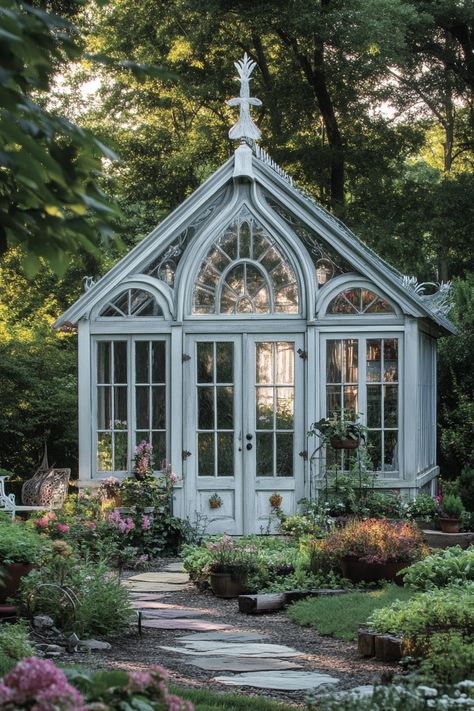 greenhouse-shed-combo Shed Roof Greenhouse, Greenhouse With Storage, Green House Art Studio, Sauna Greenhouse Combo, Green House Shed Combo, Green House From Old Windows, Victoria Greenhouse, Shed With Greenhouse Attached, Window Greenhouse Diy