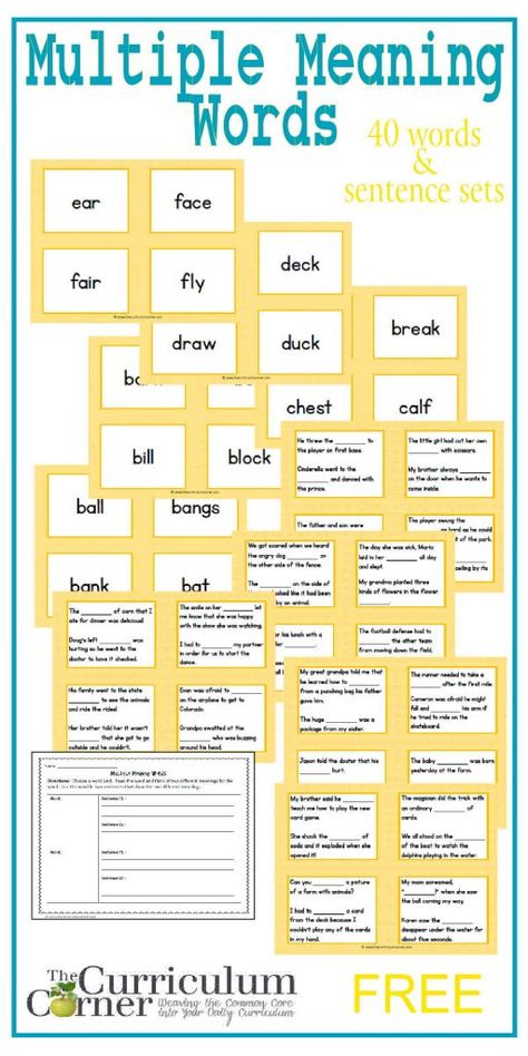 Multiple Meaning Words Activities, Speech Tips, Meaning Words, Deaf Education, Multiple Meaning Words, Slp Activities, Speech Ideas, 2nd Grade Ela, Receptive Language