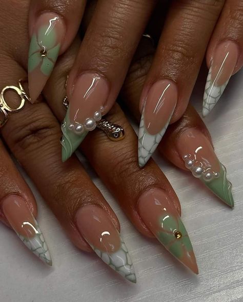 Spring Nail Designs, Brighter Days, Almond Nails Designs, Acrylic Nails Coffin Pink, Unique Acrylic Nails, Nail Swag, Bling Acrylic Nails, Pink Acrylic Nails, Spring Nail