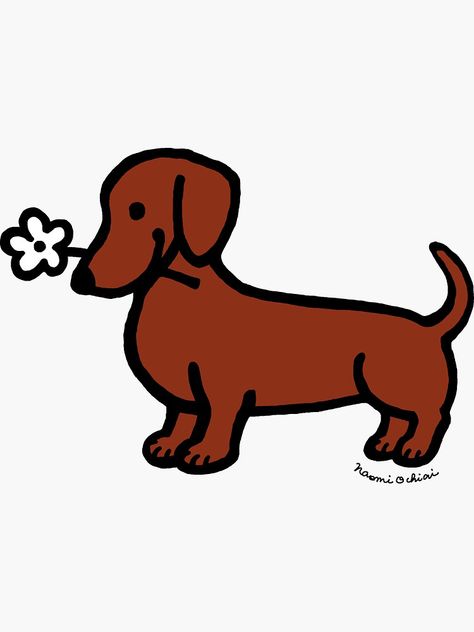 Dauchsands Drawing, Dachshund Sketch, Smooth Dachshund, Tiny Drawings, Dog Doodles, Cutest Dog Breeds, Arte Dachshund, Dachshund Drawing, Dachshund Cartoon