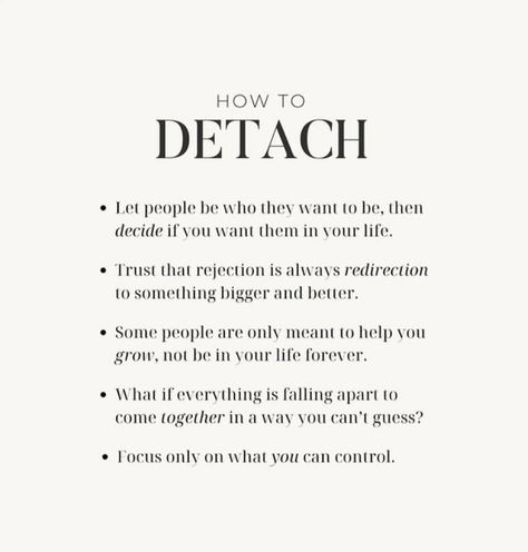 Quotes On Detachment, How To Detach, Practicing Detachment, Detachment Affirmations, Detachment Quotes, Law Of Detachment, Emotional Detachment, Writing Therapy, Journal Writing Prompts