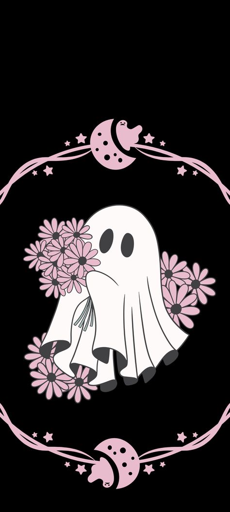 Pastel Goth Iphone Wallpaper, Halloween Cute Iphone Wallpaper, Pastel Spooky Wallpaper, Spring Halloween Wallpaper, Creepy Cute Art Wallpaper, Samsung Galaxy Wallpaper Aesthetic, Halloween Wallpaper Cute Ghost, Spooky Spring Aesthetic, Pink Halloween Phone Wallpaper