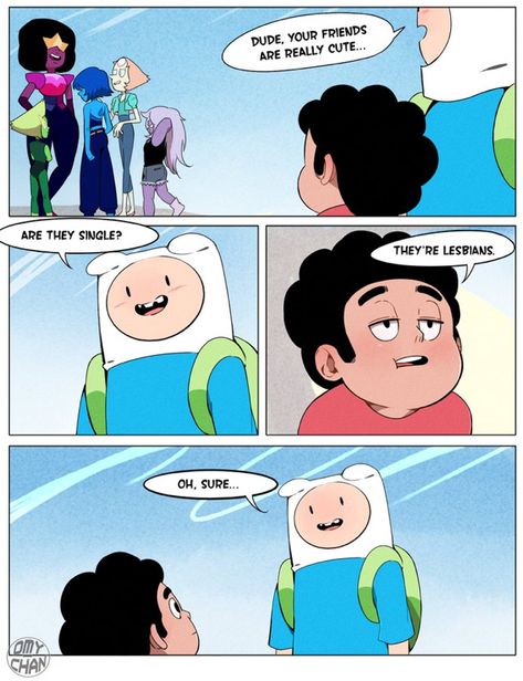 Peridot And Lapis, Steven Universe Crossover, Steven Universe Au, Steven Universe Memes, Steven Universe Drawing, Steven Universe Funny, Steven Universe Characters, Steven Universe Comic, Adventure Time Finn