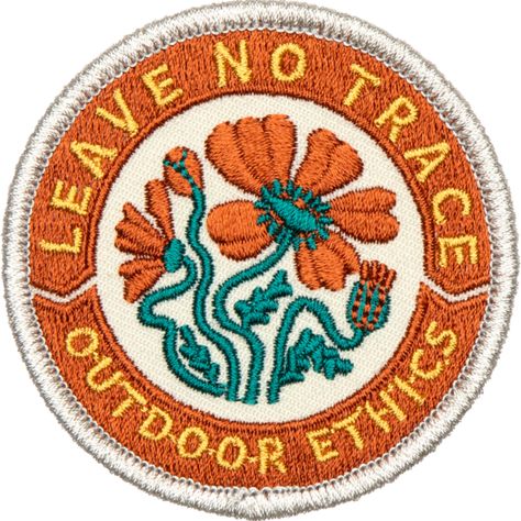 Leave No Trace Outdoor Ethics Embroidered Patch Patch Patch Design Ideas, Embroidery Patches Designs, Embroider Patch, Patch Illustration, Retro Patches, Aesthetic Patches, Patches Ideas, Patch Aesthetic, Art Patches