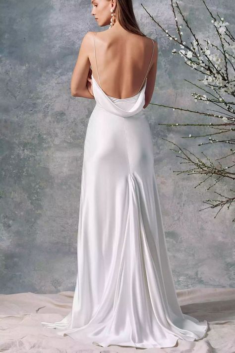 Cowl Back Wedding Dress, Draped Wedding Dress, Cowl Back Dress, Wedding Dresses Boho, White Silk Dress, Most Beautiful Wedding, Most Beautiful Wedding Dresses, Silk Wedding Dress, Dresses Boho