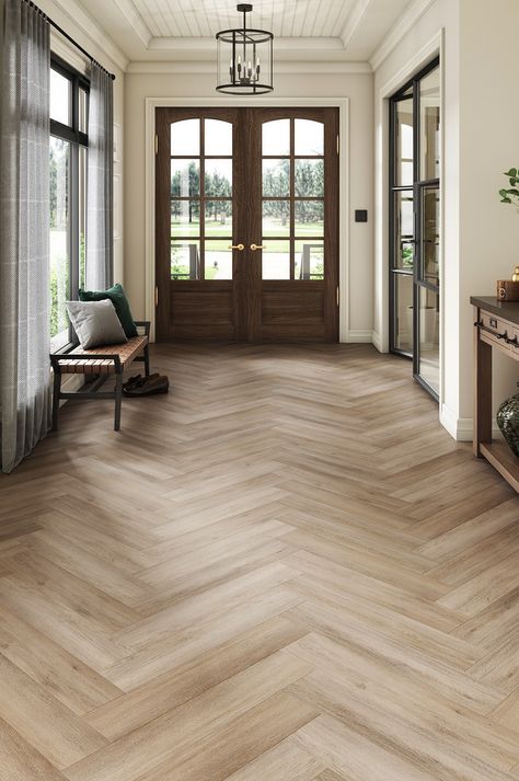 ProCore Plus Herringbone Ashewood 20-mil x 6-in W x 30-in L Waterproof Interlocking Luxury Vinyl Plank Flooring Lowes.com Herringbone Wood Kitchen Floor, Walnut Wood Flooring, Natural Color Wood Floors, Farm Style House Flooring, Herringbone Flooring Bedroom, Wood Look Herringbone Tile Floor, Interior Design Flooring, Blonde Herringbone Floors, High End Vinyl Plank Flooring