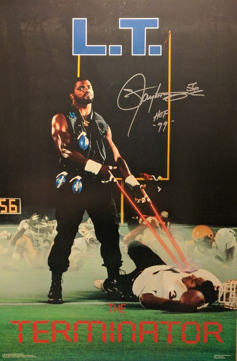 Lawrence Taylor Costacos Brothers "The Terminator" Poster Lawrence Taylor Wallpaper, Terminator Poster, Football Inspiration, Nfl Poster, Nfl Art, Classic Posters, Lawrence Taylor, Football Artwork, Anime Rapper