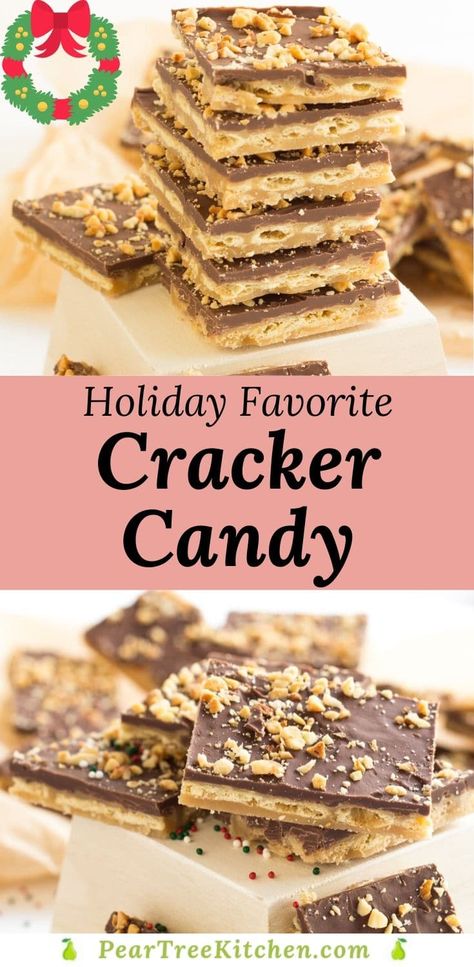 Cracker Candy Recipe Saltine, Cracked Candy, Cracker Candy Recipe, Christmas Cracker Candy, Ritz Cracker Toffee, Saltine Cracker Candy, Crockpot Candy Recipes, Saltine Cracker, Chocolate Clusters